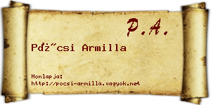 Pócsi Armilla névjegykártya